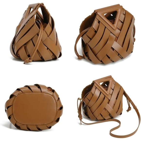 Elegant Vegan Leather Bucket Bag for Women: Adjustable Strap & Spacious Design - Picture 5 of 7